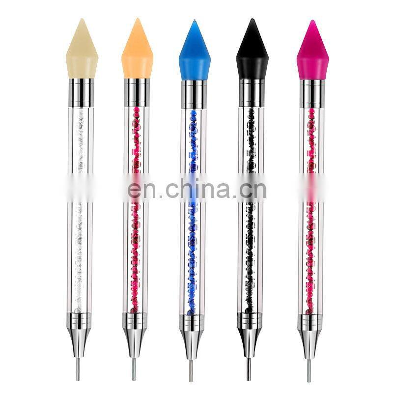 New Design Nail Art Picker Nail Art Dual-ended Dotting Pencil Wax Head Pick Up Rhinestone Picker