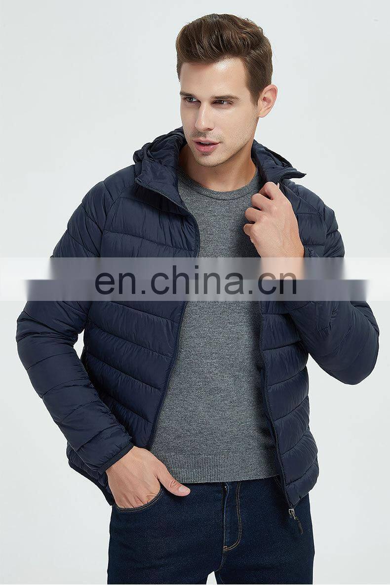 Light Men Puffer Jackets Foldable coat custom logo men's overcat down hooded winter jacket bubble coat High Quality Cotton jacke