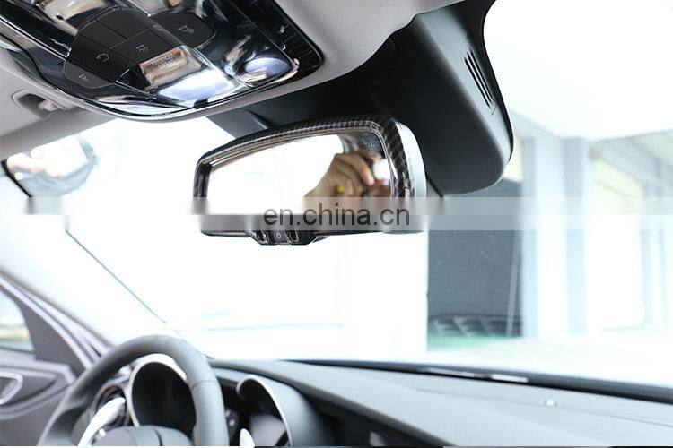 Carbon Fiber Style For Alfa Romeo Giulia Stelvio 2016 2017 2018 ABS Plastic Car Interior Rearview Mirror Frame Trim Accessories