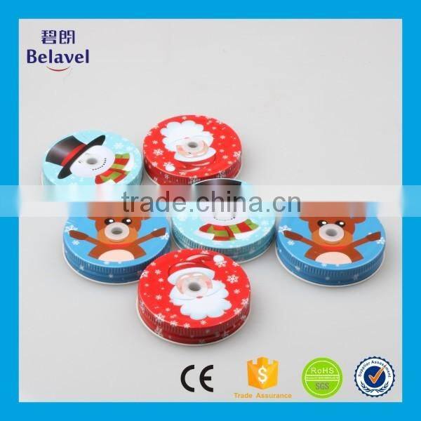 Promotional Christmas design screw tin cap custom metal mason jar lid