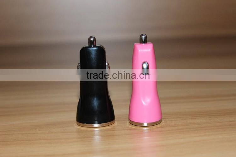 2016 New Fashion Design Dual USB Car Charger 5v2a Rapid charging with Kinds of Color