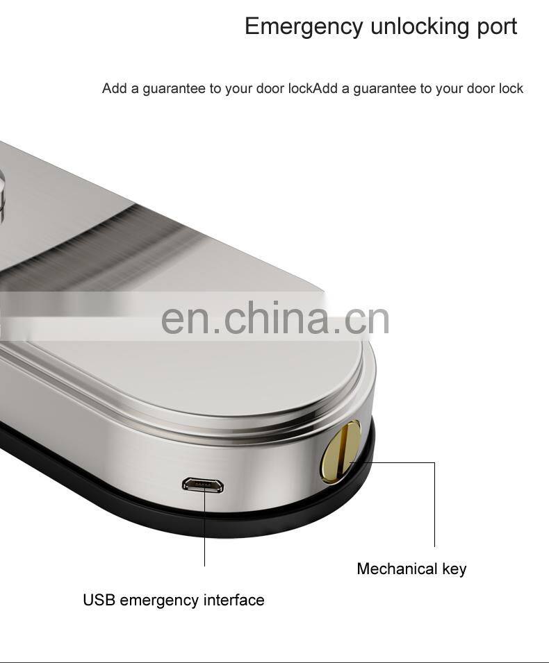 Stainless Steel Fingerprint Wifi Smart Lock Door Card Key Apartment Intelligent Door Lock Rfid With Password Ttlock