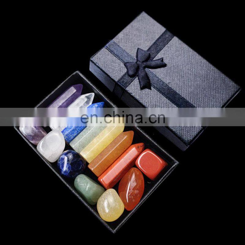 Other Promotional & Business Gifts Precious Meditation Methaphetamine Chakra High Quality Crystal Healing Stones Boxes Set