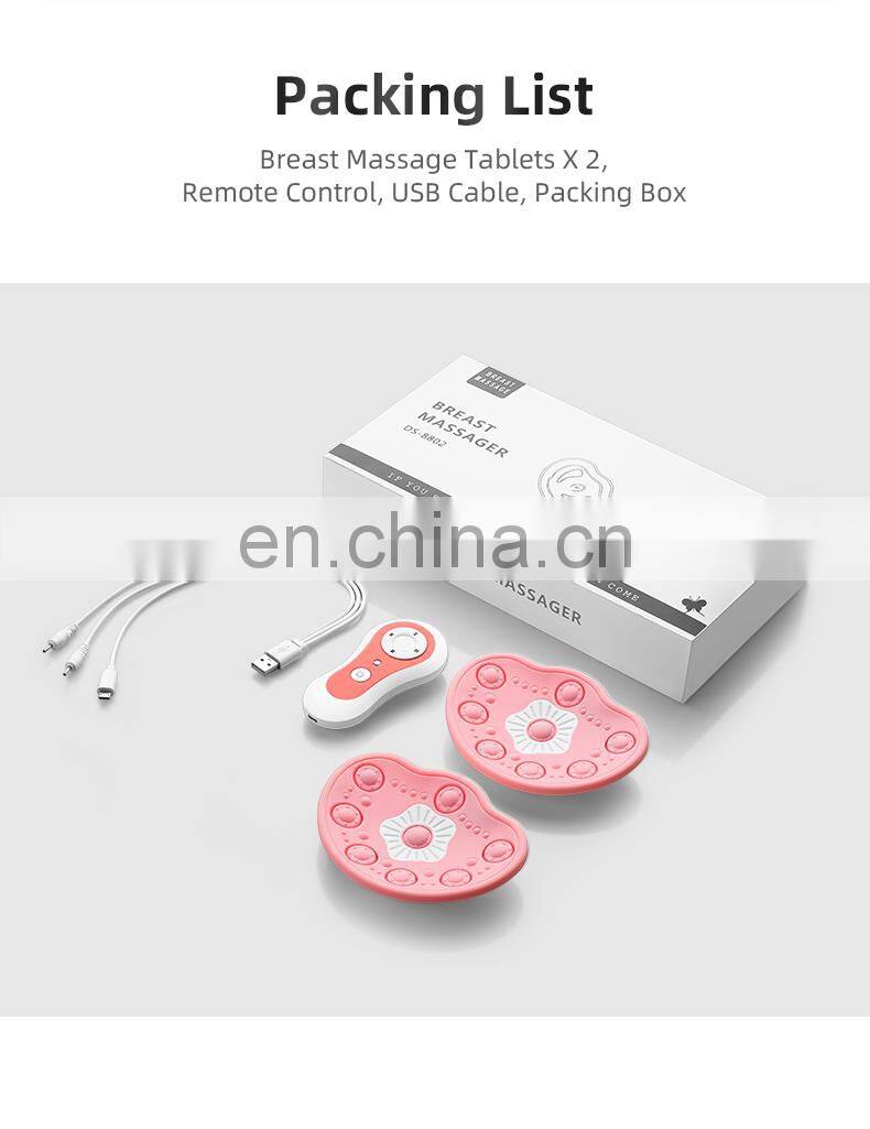 Wireless Silicone Chest Massager Red Blue Light Lactation Massage Care Hot Vibrating Breast Massager Machine