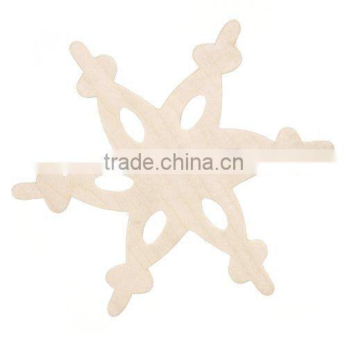 Cheap Price Wooden Crafts Christmas Ornament Wooden Carving Decoration Snowflake