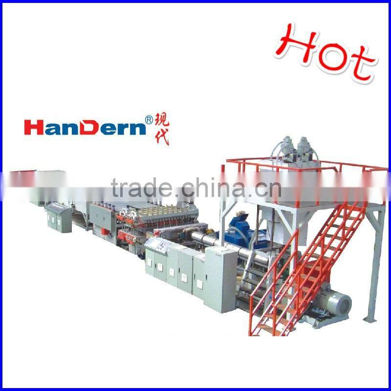 Multiwall plastic sheet making machine