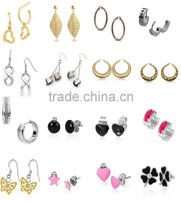 Mens Women Black Skeleton Claw Cross Chain Stud Earrings Drop, Stainless Steel, Screw Back, 2 pcs