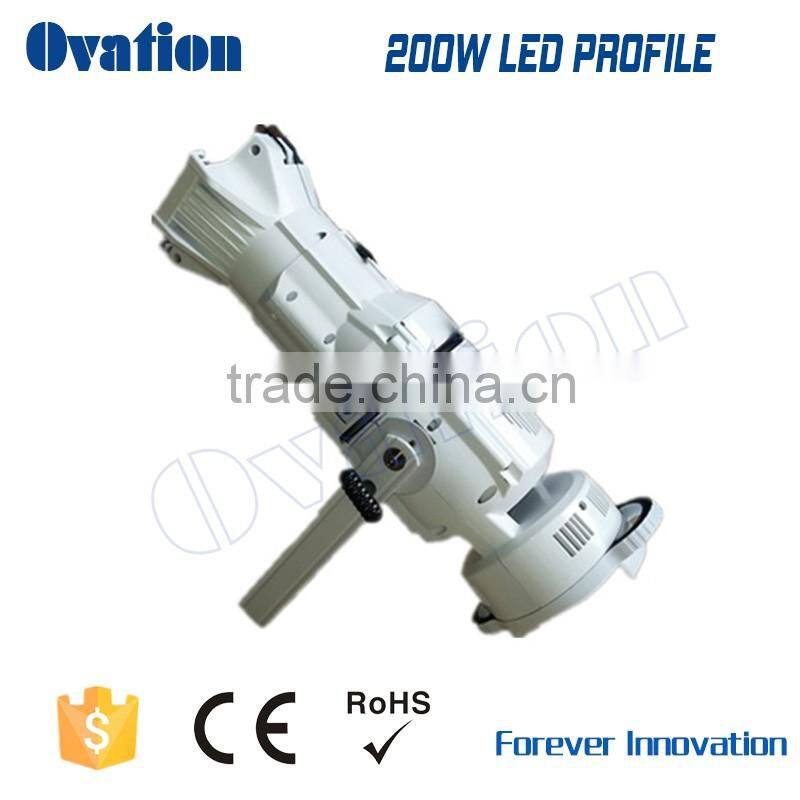 Led profile light 200W AC90-260V Warm white 3200K COB Led fixed glass lens 19/26/36/50 degree optional DMX512