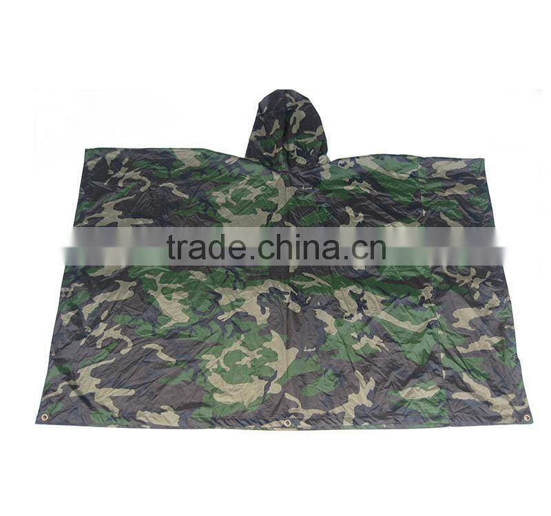 Factory direct sale woodland camouflage overall raincoat