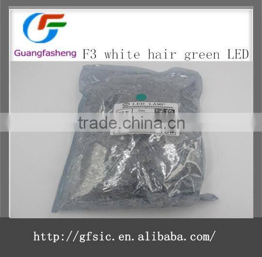 F3 white hair green LED