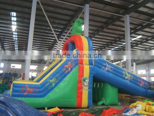 cheap factory supply inflatable pvc frog animal slide for kids, giant kids water toys for sale, inflatalbe water equipment toys