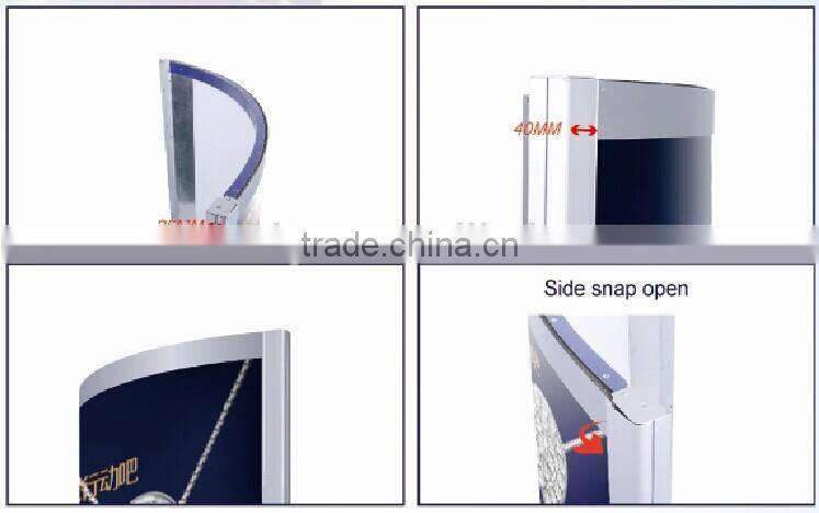 Latest advertising back-lit ARC column led light box for pillar