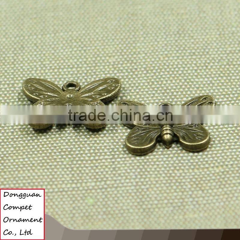 Wholesale diy jewelry retro manual zinc alloy insect butterfly pendant