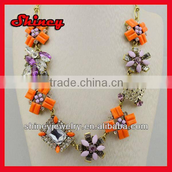 alloy colorful enamel gold chunky chain necklace,girls chunky necklaces