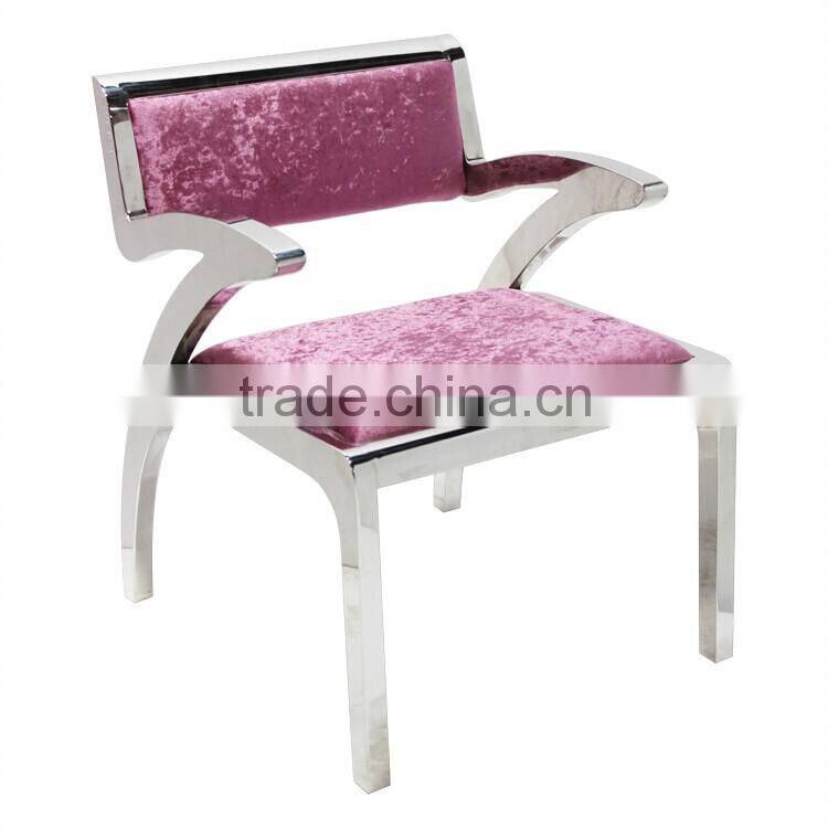 Classy stainless steel waiting chairs used for salon
