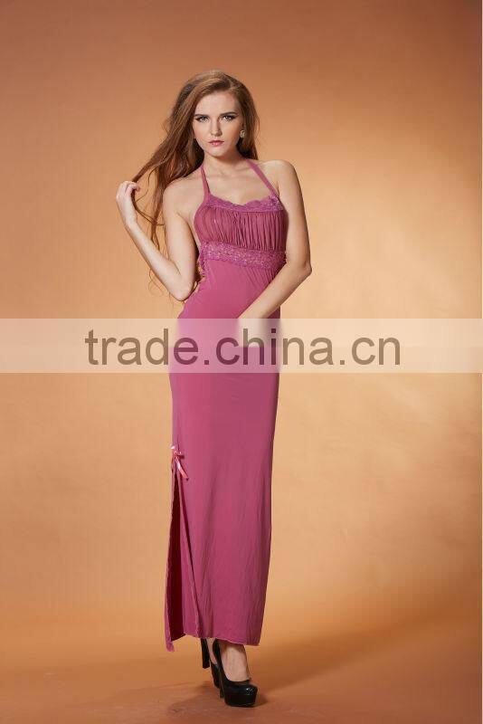Fashionable sexy hot sales women night long fancy Halter Dress llingeries 3378