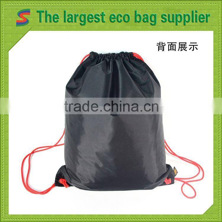 Black drawstring backpack bag