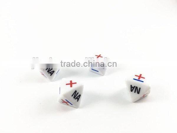 white logo printing 8 sided custom dice, bulk dice wholesale