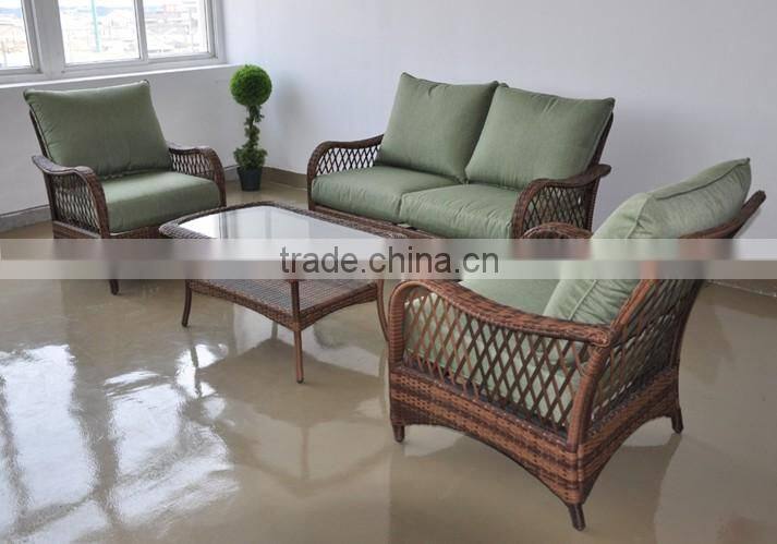 Rattan/wicker antique luxury sofas outdoor furniture 4 pcs