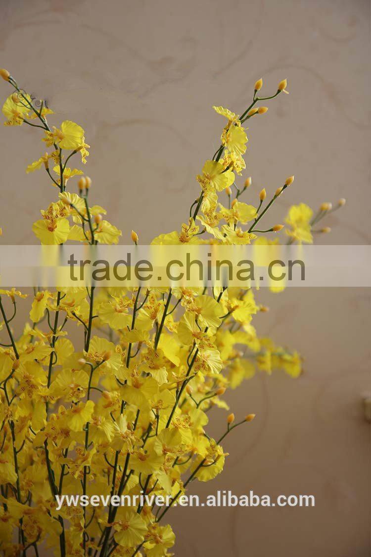 Blasting models available!High-grade yellow dancing orchid Gao zhi silk flowers wholesale simulation flower household ground ado