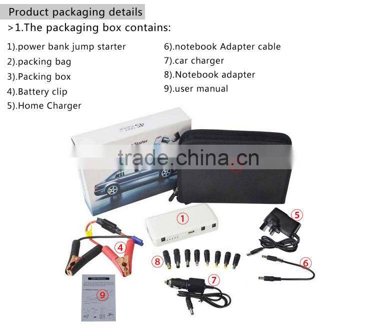 6000mah multi-function portable jump starter car 12v