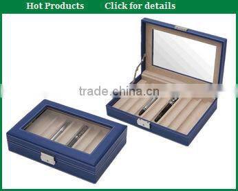 Handmade manufacture PU leather pen box for business