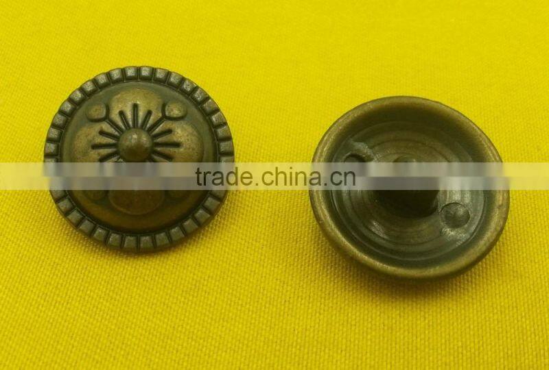 Zinc alloy Metal Shank Button In Anti-brass Color -- MJ1398