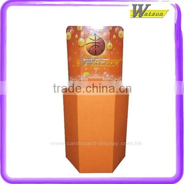 Promotional Retail Hexagonal Corrugated Dump Bin with Header