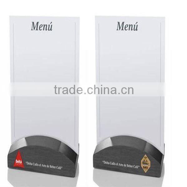high quality custom made acrylic menu stands, menu holder, menu display stand