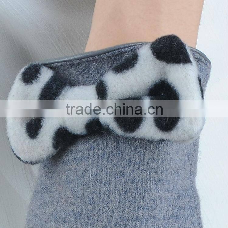 wholesale wool gloves with bow tie with manufacture price