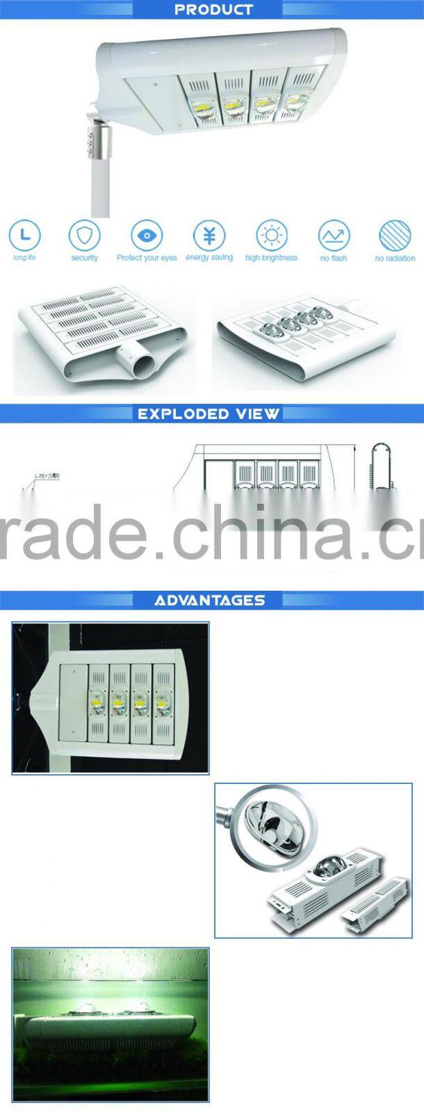 Modular COB LED street lights with high lumens and MW driver IP65