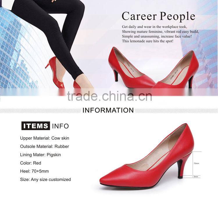 Fashion Women Genuine Shipskin High Heel Slip-on Shoes for Party