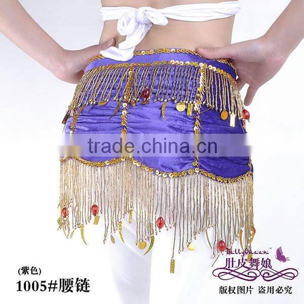 velvet purple belly dance coin belt