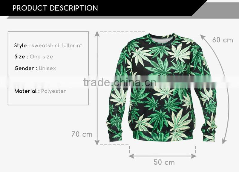 hot sale good quality 3D custom all over sweatshirt printing