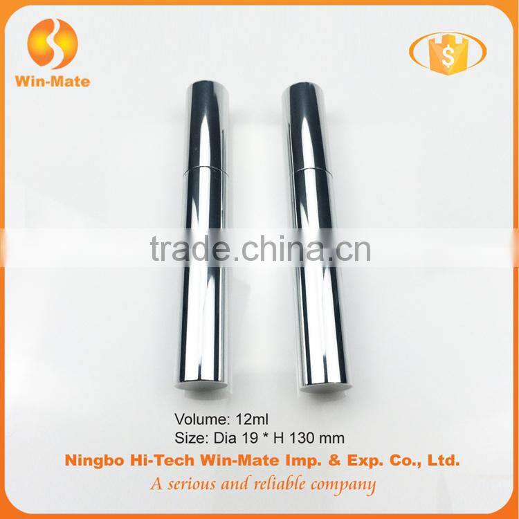 cylinderical silver luminous 12.1ml mascara packaging cosmetic
