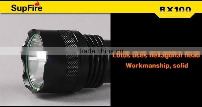 BX100 flashlight XML2 T6 LED long tactical camping torch self defense rechargeable 18540 batteries emergency flash light