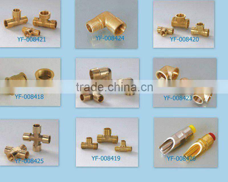 brass male & female thread equal tee