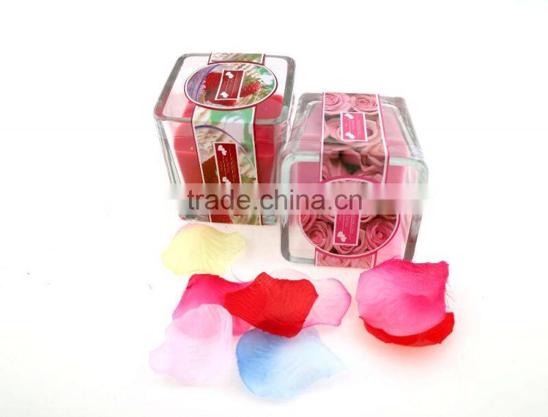 7*8 flat top soy candles in glass candle holders oblong type for decoration