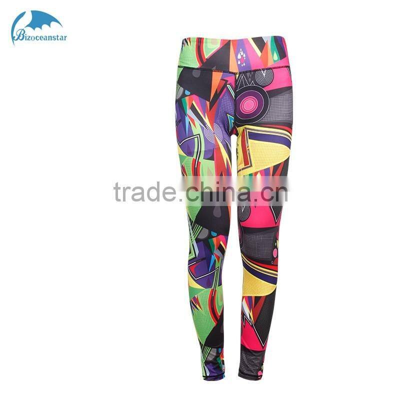 High quality yoga pants women sexy gym sports tights pritting ladies fitness leggings