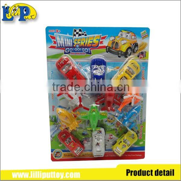 Interesting mini pull back plastic vehicle set toy