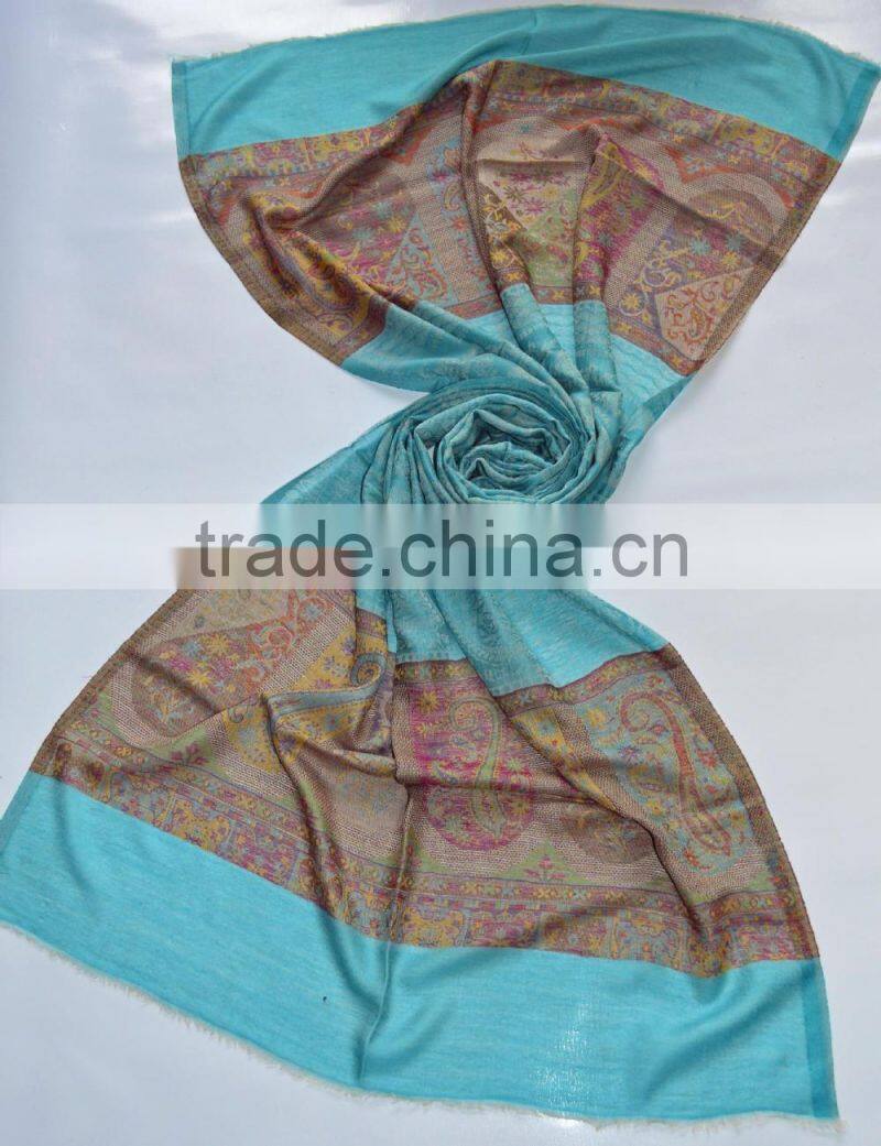 Fine wool 120 count scarves in jamavar pattern