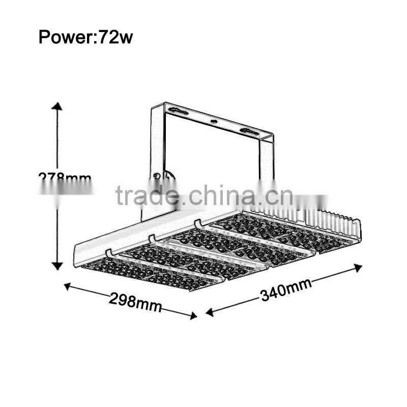100w tunnel lights,120LM/W LED 72W, ISO9001 LED chip factory approved