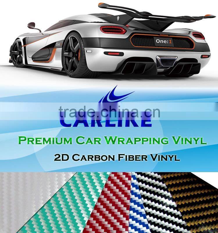 SINO CAR STICKER Glossy Black Car Wrap Film 2D Carbon Fiber Paper Roll