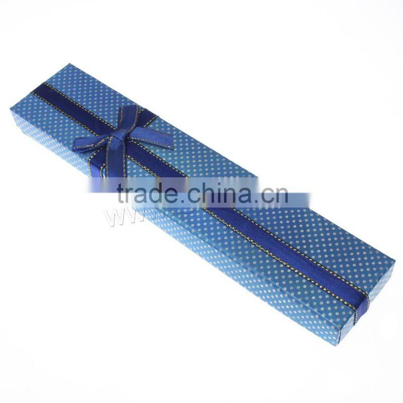 Cardboard Necklace Box with Sponge & Satin Ribbon round spot pattern Necklace packing Box