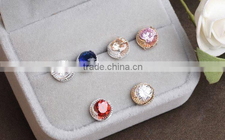 High quality cubic zirconia earrings Gold plated earrings free samples