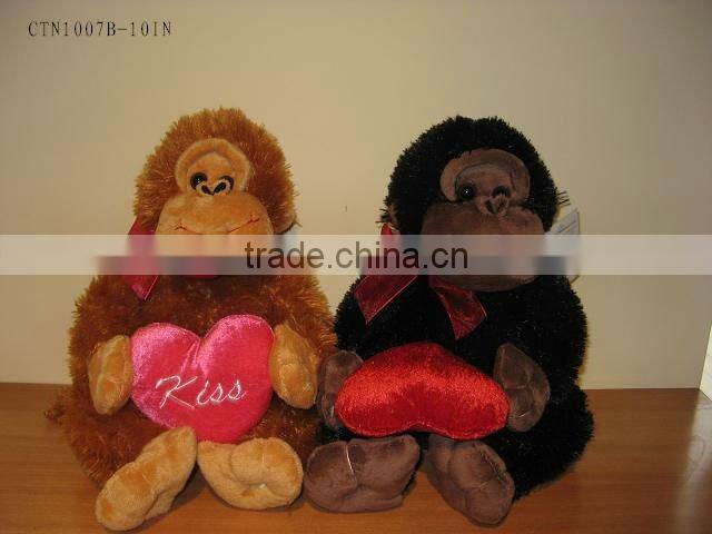 Valentine bear plush brown bear with heart