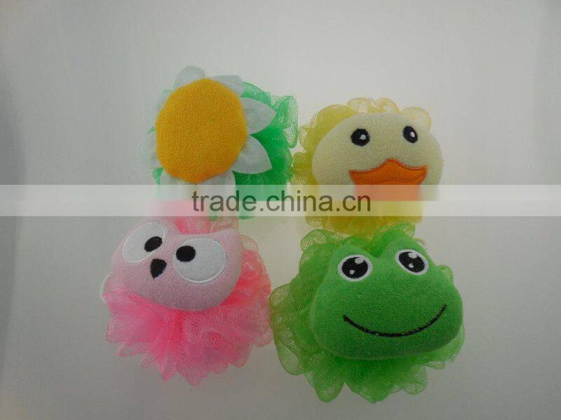 Cartoon mesh bath sponge shower puff mesh sponge exfoliating bath gloves SLS006-01