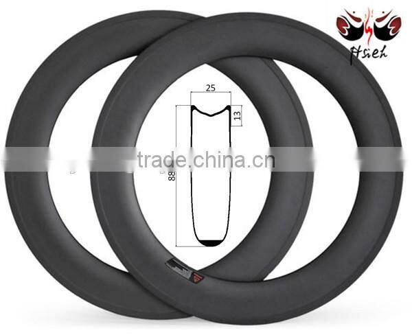 700C carbon bicycle 38/50/60/88mm Carbon Rim Aero U shape Clincher/tubular chinese wheels, Carbon Fiber Bicycle Rims lightweight