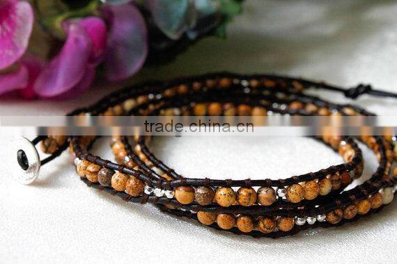 Sunny Earthy beads with Wrap Braceletlet