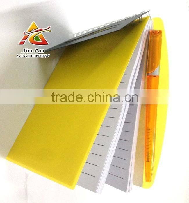 plastic notebook with pen